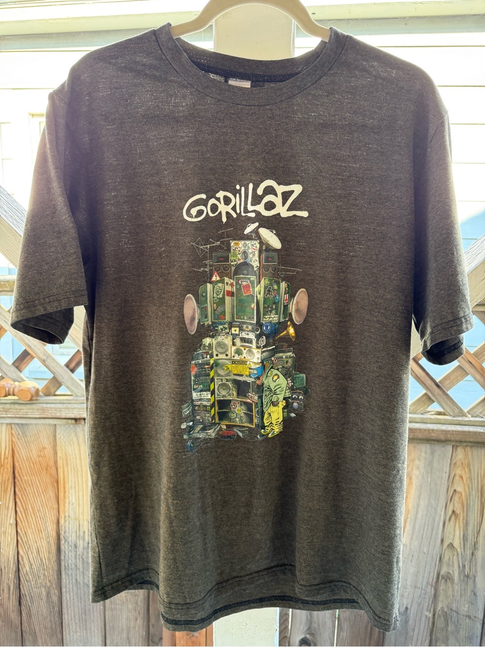 Gorillaz Multi Boomboxes Graphic Tee Heather Gray XXL Alt Rock Band Shirt